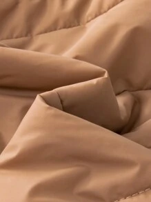 SHEIN Vintaside Kids 男童单件拉链前背心加厚外套 - 杏色 - 查看 4