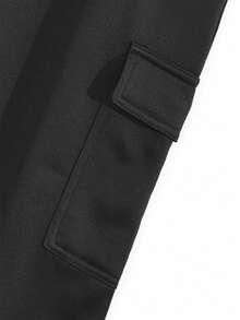 Manfinity EMRG Men Letter Graphic Flap Pocket Side Sweatpants - Black - View 3