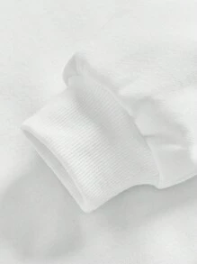 Cô gái Tween Khẩu hiệu & Đồ họa Hoạt hình Lót nhiệt Áo nỉ - trắng - Xem 7