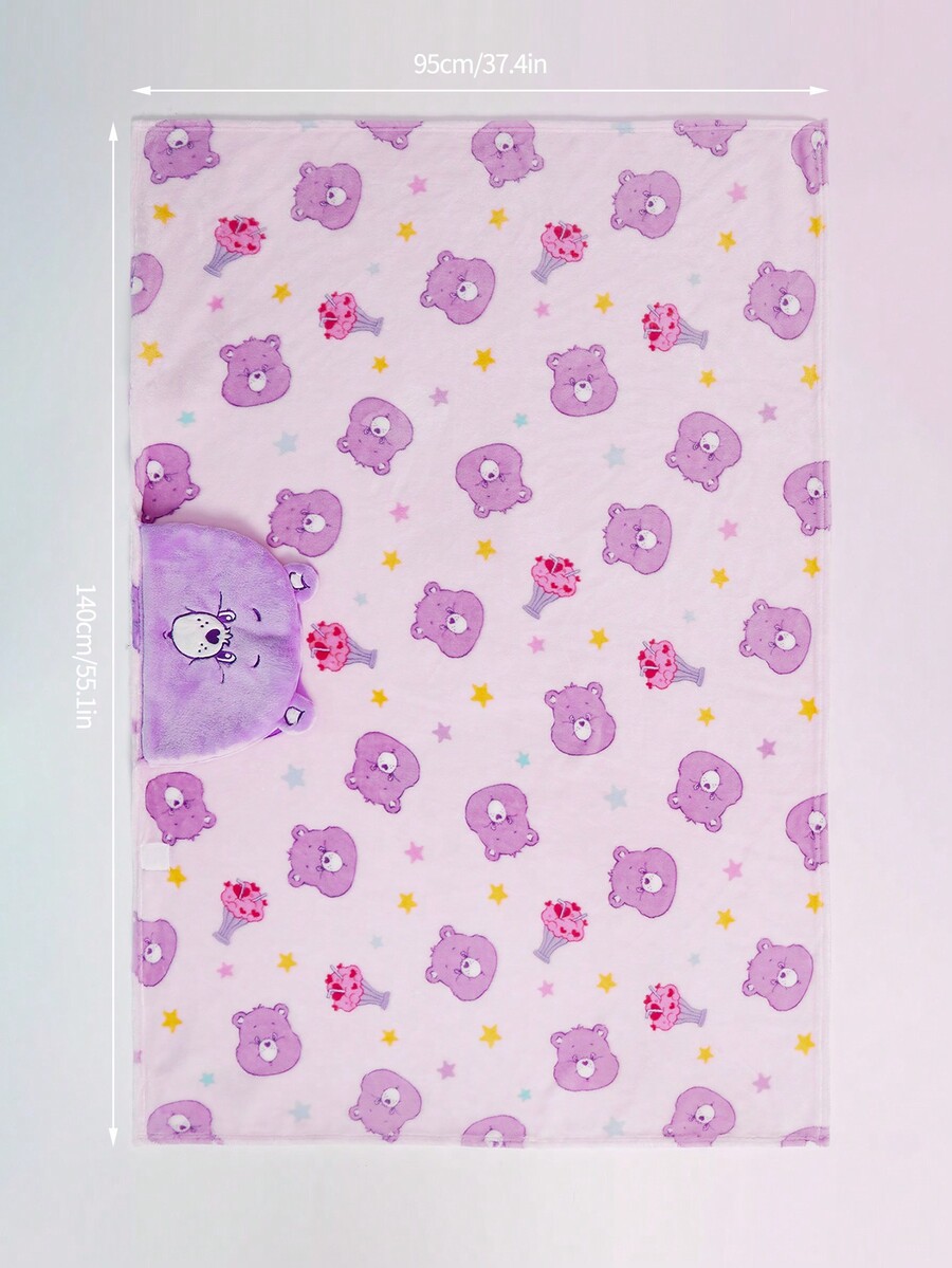 SHEIN X Care Bears Purple Heartshaped Teddy Bear Wearable Blanket SHEIN USA