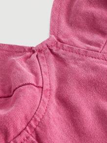 SHEIN MOD Plus Tie Backless Bustier Denim Top - Pink - View 3