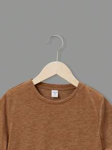 SHEIN 男大童3 入組純色圓領T恤 - 藍色 - 查看 5