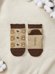 SHEIN X Care Bears 3pairs Heart Bear Kids' Short Socks - Multicolor - View 3