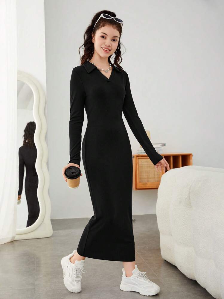 long dresses for teenagers with sleeves Amazon.com: Haloumoning Girls Maxi Dress Long Sleeve Casual Holiday Dress  with Pockets for 5-14 Years Black: Clothing, Shoes & Jewelry
