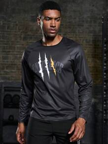 Manfinity Sport Corelite Men Letter Graphic Sports Tee - Multicolor - View 1