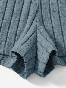 Muchica 字母拼貼細節背心和抽繩腰短褲 - 霧霾藍 - 查看 4