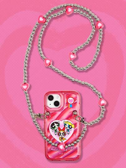 The Powerpuff Girls | ROMWE 1pc Cartoon Pattern TPU Phone Case With Lanyard Compatible With IPhone