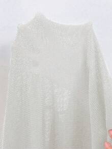 SHEIN Franclia Áo khoác cardigan dáng rộng có túi đôi thả vai - Màu be - Xem 7