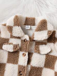 Baby Boys Checkerboard Pattern Flap Detail Teddy Coat - Multicolor - View 3