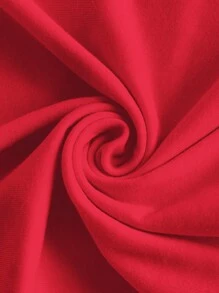 SHEIN ICON 標語圖案短款T恤 - 紅色 - 查看 3