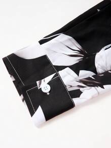 Manfinity Homme 男士印花襯衫不帶T恤 - 黑色 - 查看 5