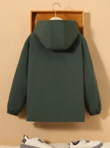 SHEIN Casaco acolchoado com capuz e bolso com aba Tween Boy