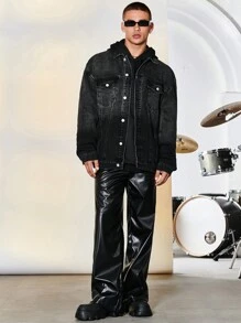 Manfinity Hypemode 男士寬鬆翻蓋口口袋牛仔夾克 - 彩色 - 查看 3