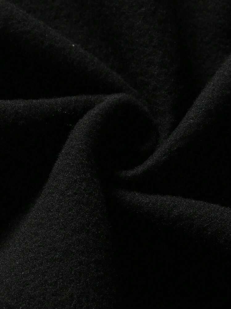 Manfinity Hypemode Men Slogan Graphic Drawstring Hoodie - Black - View 3