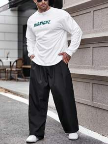 Manfinity Hypemode Quần túi xéo eo dây rút dành cho nam Plus - màu đen - Xem 3