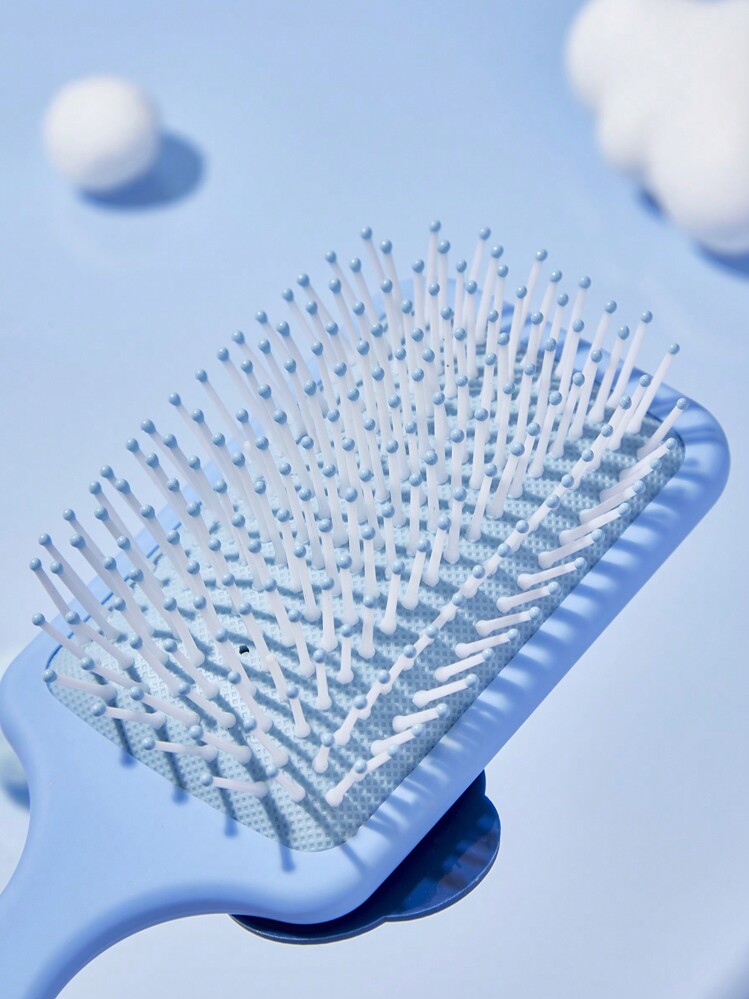 SHEIN X Care Bears 心形熊印花蓝色气垫梳，礼物 - 藍色 - 查看 6