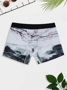 Men Landscape Print Boxer Brief - Multicolor - View 3