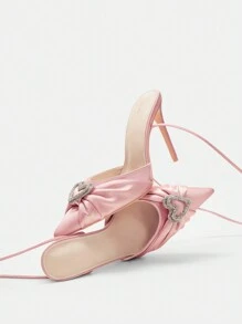 CUCCOO SZL Women's High Heels Sandals With Leg Wrap, Stiletto Heels - Pink - View 1