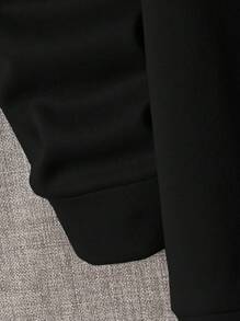 Manfinity VCAY Men Plus Colorblock Letter Patched Detail Sweatshirt, For Fall Winter - Black - View 4