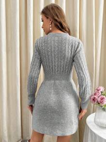 SHEIN Privé Robe Pull Unicolore Trapèze