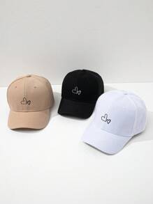 Tacia 艺术家 3 件装心形刺绣运动休闲简约棒球帽，适合节日、度假、爱情情人节