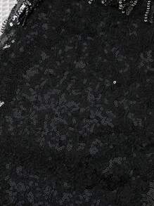 SHEIN 年輕女孩聖誕節亮片流蘇飾吊帶連身裙