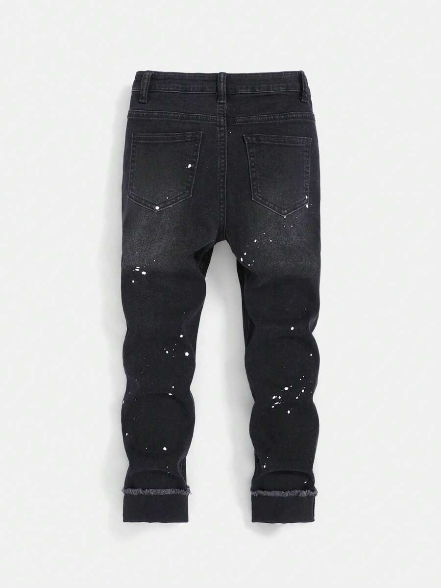 SHEIN Tween Boy Paint Splatter Pattern Jeans SHEIN USA
