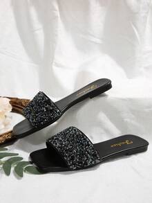 Flat Sandals For Women - Black - View 7