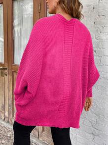 SHEIN LUNE 大碼蝙蝠翼袖防塵開衫 - 玫紅色 - 查看 2