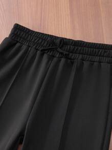 Teen Girl Solid Color Wide Leg Sports Pants - Simple & Fashionable, Classic Solid Color, High Waist Design, Loose & Comfortable, Casual And Versatileholiday,Summer,Travel,Getaway