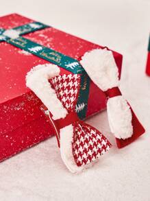 3入組白色紅色的綁結蝴蝶結設計髮夾日常裝飾 - 彩色 - 查看 5