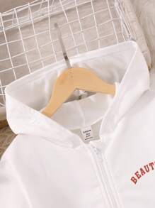Teen Girl Letter & Figure Graphic Hoodie & Tank Top & Sweatpants