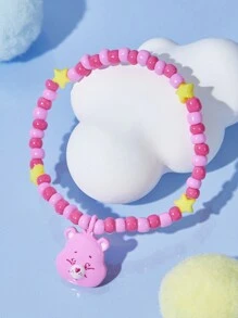 SHEIN X Care Bears 3pcs/set Cute 3d Beaded Bracelets - Multicolor - View 7