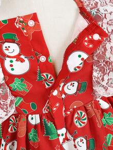 Rochie de Crăciun cu Volane, cu Volane, Fetiță