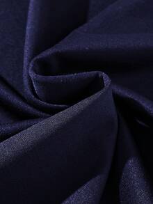 鬆身男士大尺碼純色束口連帽衫,不對稱下擺設計 - 寶藍色 - 查看 4