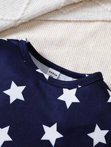 Baby Boy 2pcs Striped & Star Print Tee - Multicolor - View 5