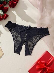 SHEIN 大碼花卉蕾絲無襠內褲