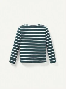 緊身嬰兒男孩睡衣套裝，條紋彩塊上衣和褲子，4入 - 綠色 - 查看 2