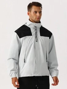 Manfinity Homme Men's Contrast Hooded Jacket - Light Grey - View 6