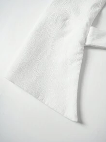 SHEIN Privé Solid Wrap Ruched Dress - White - View 6