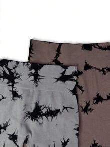 2pcs Graphic Print Wideband Waist Sports Shorts - Multicolor - View 4