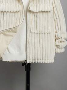 SHEIN Tween Boy 1pc Flap Pocket Hooded Coat - Apricot - View 6