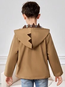 SHEIN Garoto pré-adolescente Xadrez Botão Frontal Cncapuzado Jaqueta Sem Camiseta