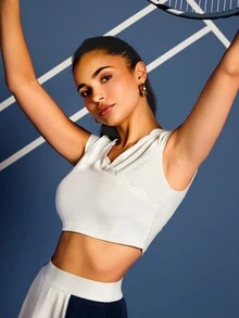 VARSITIE Sports Tennis Basic Outdoors With T-SHIRT - White - View 5