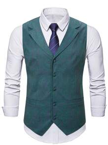 Manfinity Mode Men Plus 1pc Jacquard Waistcoat - Multicolor - View 6