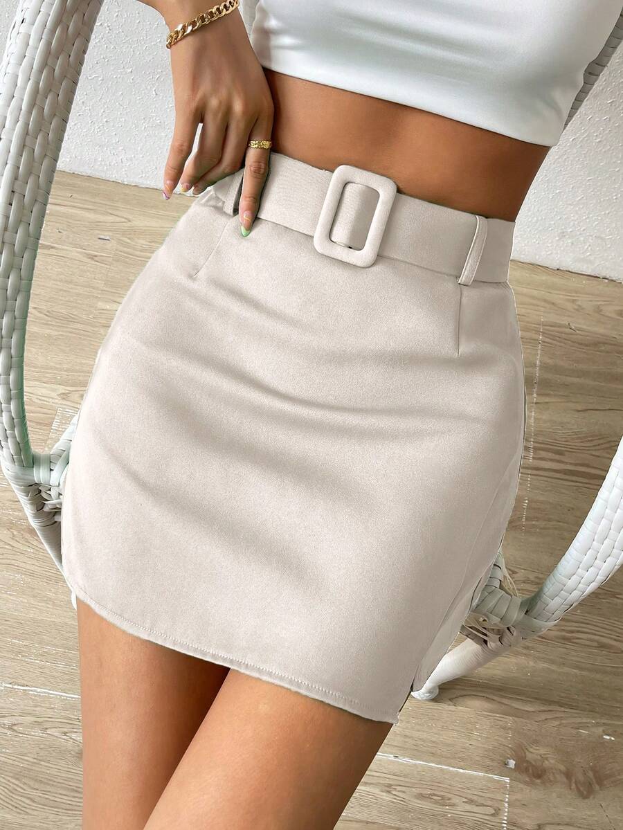 Pariaura Casual-Woman Casual - Vacation Casual One Piece Of Simple Style Skirt - Mocha Brown - View 1