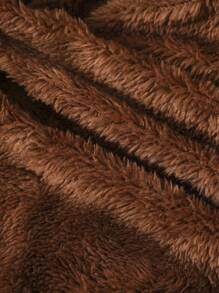 SHEIN Đứa bé trai Màu thuần Nhung áo có mũ Lỏng lẻo Áo khoác - Nhiều màu - Xem 3