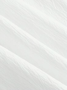 SHEIN MOD Solid Tie Front Milkmaid Dress,White Graduation Dress