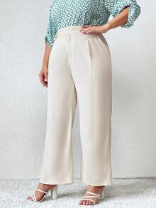 SHEIN Unity 大碼純色斜袋褲 - 杏色 - 查看 6