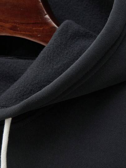 Loose Fit Men's Slogan Graphic Pullover Hoodie With Kangaroo Pocket And Drawstring